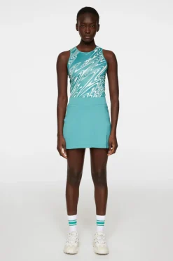 Tops|Tennis<J.Lindeberg Delia Printed Tank Top LiquifyTealL