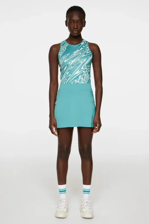 Tops|Tennis<J.Lindeberg Delia Printed Tank Top LiquifyTealL