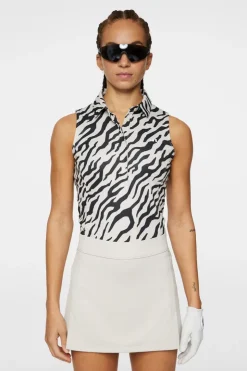 Golf|Tops<J.Lindeberg Dena Print Sleeveless Top TourTigerMoonbeamM