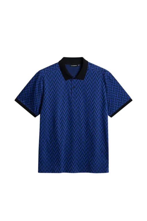 Polo Shirts|Tops<J.Lindeberg Devon Jacquard Polo BridgeStackBlue