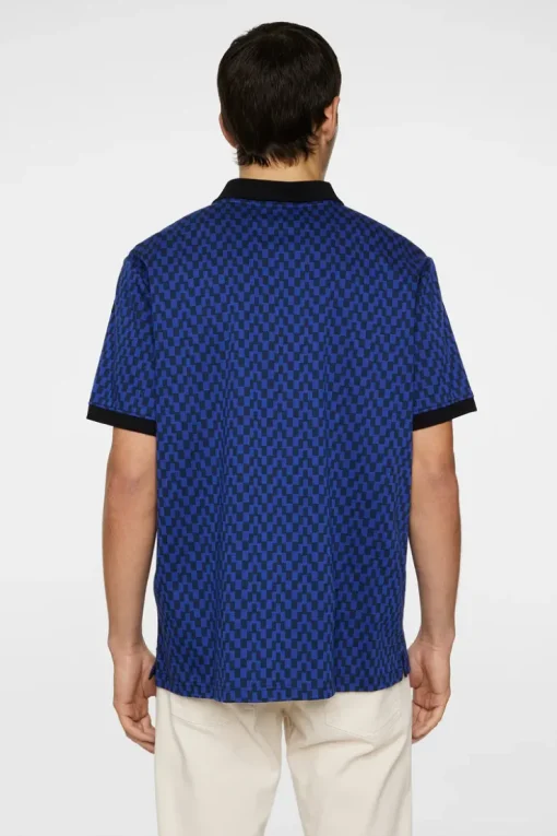 Polo Shirts|Tops<J.Lindeberg Devon Jacquard Polo BridgeStackBlue