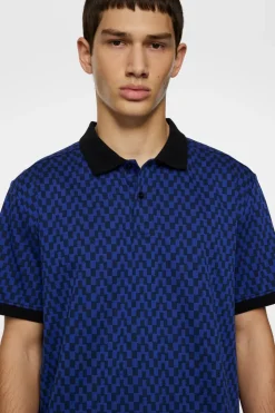 Polo Shirts|Tops<J.Lindeberg Devon Jacquard Polo BridgeStackBlue