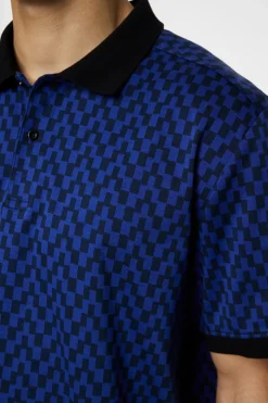 Polo Shirts|Tops<J.Lindeberg Devon Jacquard Polo BridgeStackBlue