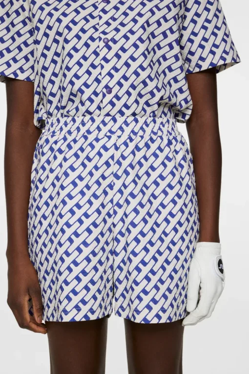 Golf|Bottoms<J.Lindeberg Diana Printed Shorts TourGeoMoonbeamM