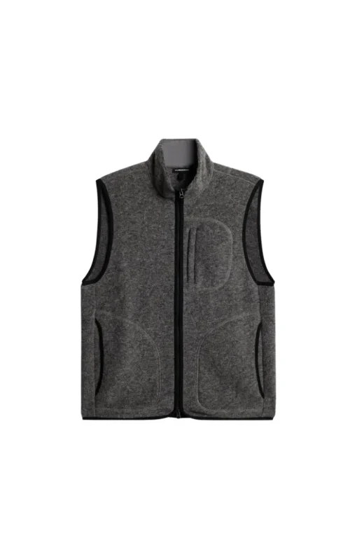 Après Ski<J.Lindeberg Duncan Wool Fleece Vest LightGreyMelange