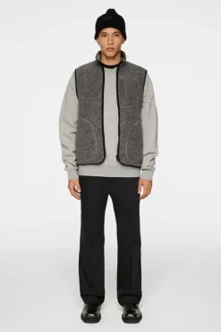 Après Ski<J.Lindeberg Duncan Wool Fleece Vest LightGreyMelange