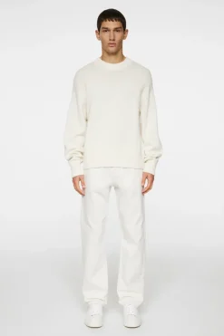 Tops|Knitwear<J.Lindeberg Eddy Cotton Wool Crew Neck White