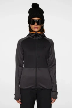 Ski|Base & Mid Layers<J.Lindeberg Elana Full Zip Hood Asphalt