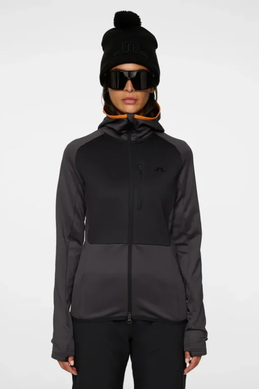 Ski|Base & Mid Layers<J.Lindeberg Elana Full Zip Hood Asphalt
