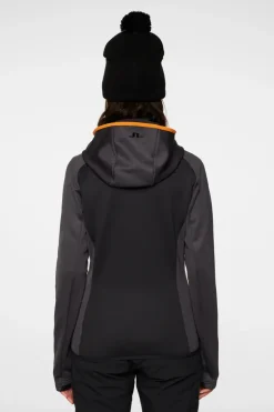 Ski|Base & Mid Layers<J.Lindeberg Elana Full Zip Hood Asphalt