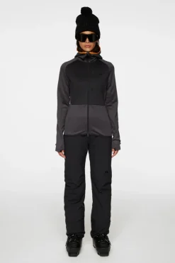 Ski|Base & Mid Layers<J.Lindeberg Elana Full Zip Hood Asphalt