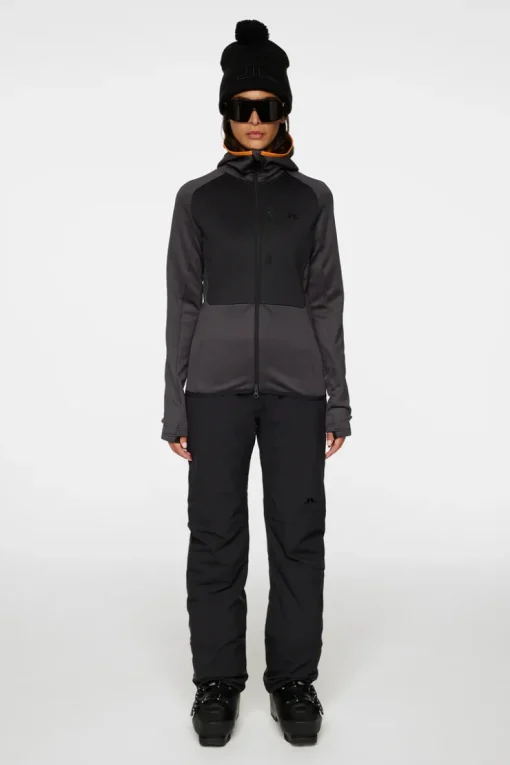 Ski|Base & Mid Layers<J.Lindeberg Elana Full Zip Hood Asphalt
