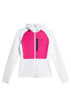 Ski|Base & Mid Layers<J.Lindeberg Elana Full Zip Hood White