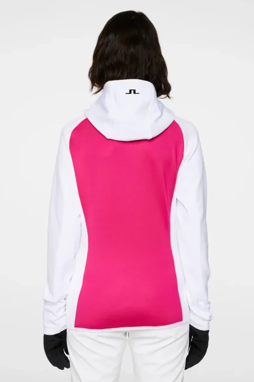 Ski|Base & Mid Layers<J.Lindeberg Elana Full Zip Hood White