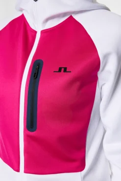Ski|Base & Mid Layers<J.Lindeberg Elana Full Zip Hood White