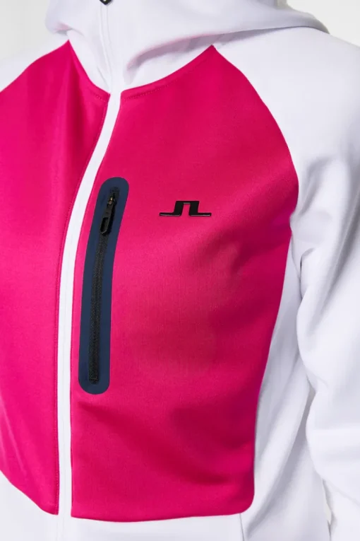 Ski|Base & Mid Layers<J.Lindeberg Elana Full Zip Hood White