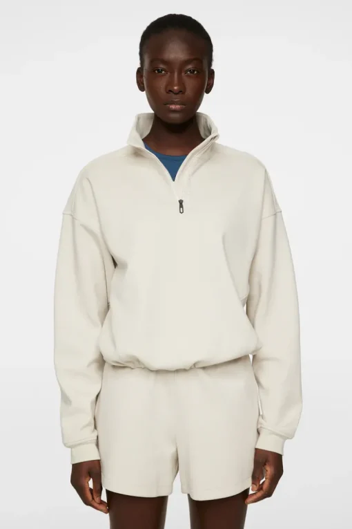 Tennis|Sweaters<J.Lindeberg Elin Zip Sweatshirt Moonbeam