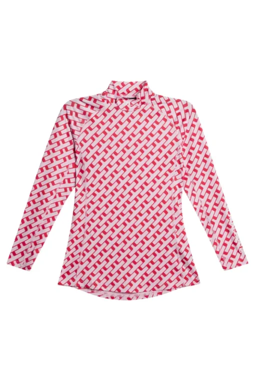 Golf|Tops<J.Lindeberg Ella Print Compression Top TourGeoPinkM