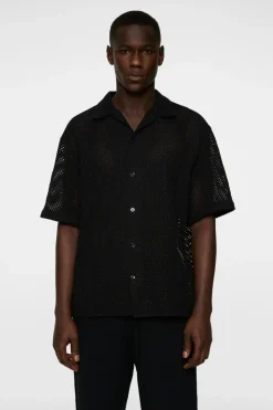 Tops|Shirts<J.Lindeberg Ellis Crochet Shirt Black