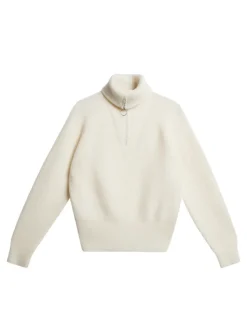 Ski|Knitwear<J.Lindeberg Finja Knitted Zip Sweater WhisperWhite