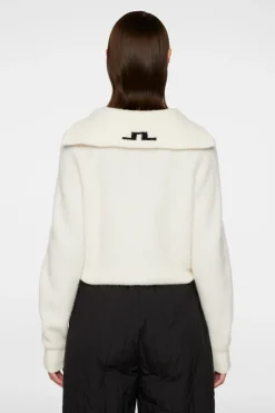 Ski|Knitwear<J.Lindeberg Finja Knitted Zip Sweater WhisperWhite