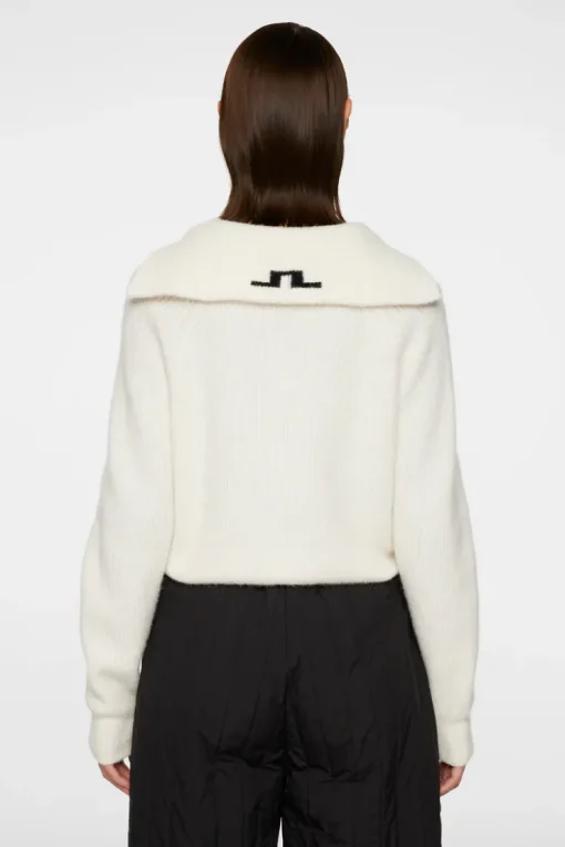 Ski|Knitwear<J.Lindeberg Finja Knitted Zip Sweater WhisperWhite