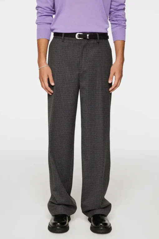 Trousers|Bottoms<J.Lindeberg Gaspard Wool Ripstop Pants LavaSmoke