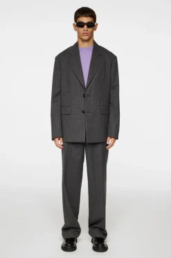 Trousers|Bottoms<J.Lindeberg Gaspard Wool Ripstop Pants LavaSmoke