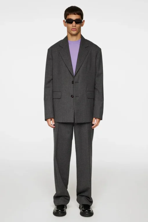 Trousers|Bottoms<J.Lindeberg Gaspard Wool Ripstop Pants LavaSmoke