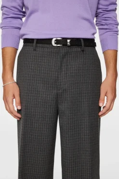 Trousers|Bottoms<J.Lindeberg Gaspard Wool Ripstop Pants LavaSmoke