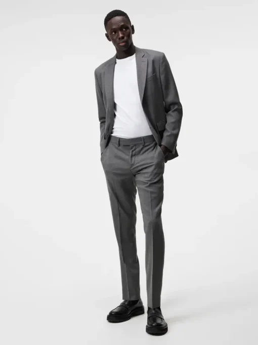 Suits & Tailoring|Tailored Trousers<J.Lindeberg Grant Active Hopsack Pants GreyMelange