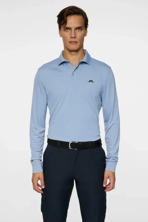 Golf|Polo Shirts<J.Lindeberg Gustaf LS Polo RainWashed
