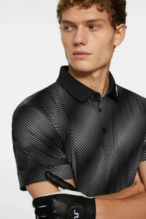 Golf|Polo Shirts<J.Lindeberg Heath Print Polo CombBlackM