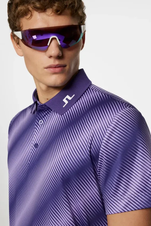 Golf|Polo Shirts<J.Lindeberg Heath Print Polo CombDeepWisteriaM