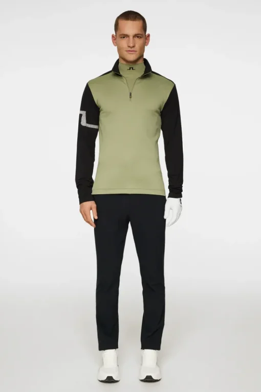 Golf|Base & Mid Layers<J.Lindeberg Heath Strike Mid Layer OilGreen