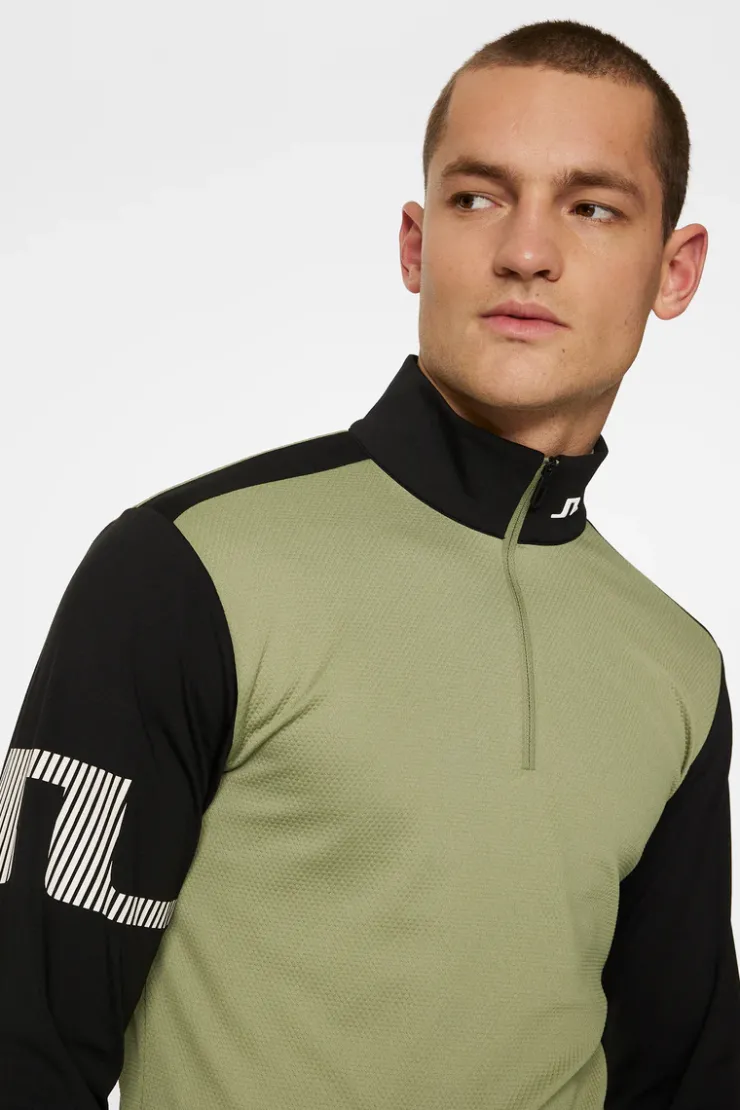 Golf|Base & Mid Layers<J.Lindeberg Heath Strike Mid Layer OilGreen