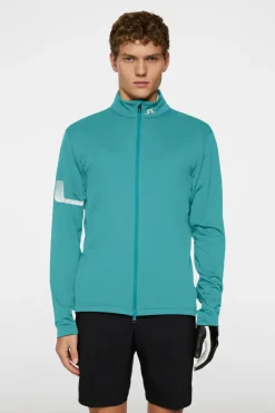 Golf|Tops<J.Lindeberg Heath Zip Mid Layer Teal