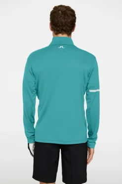 Golf|Tops<J.Lindeberg Heath Zip Mid Layer Teal
