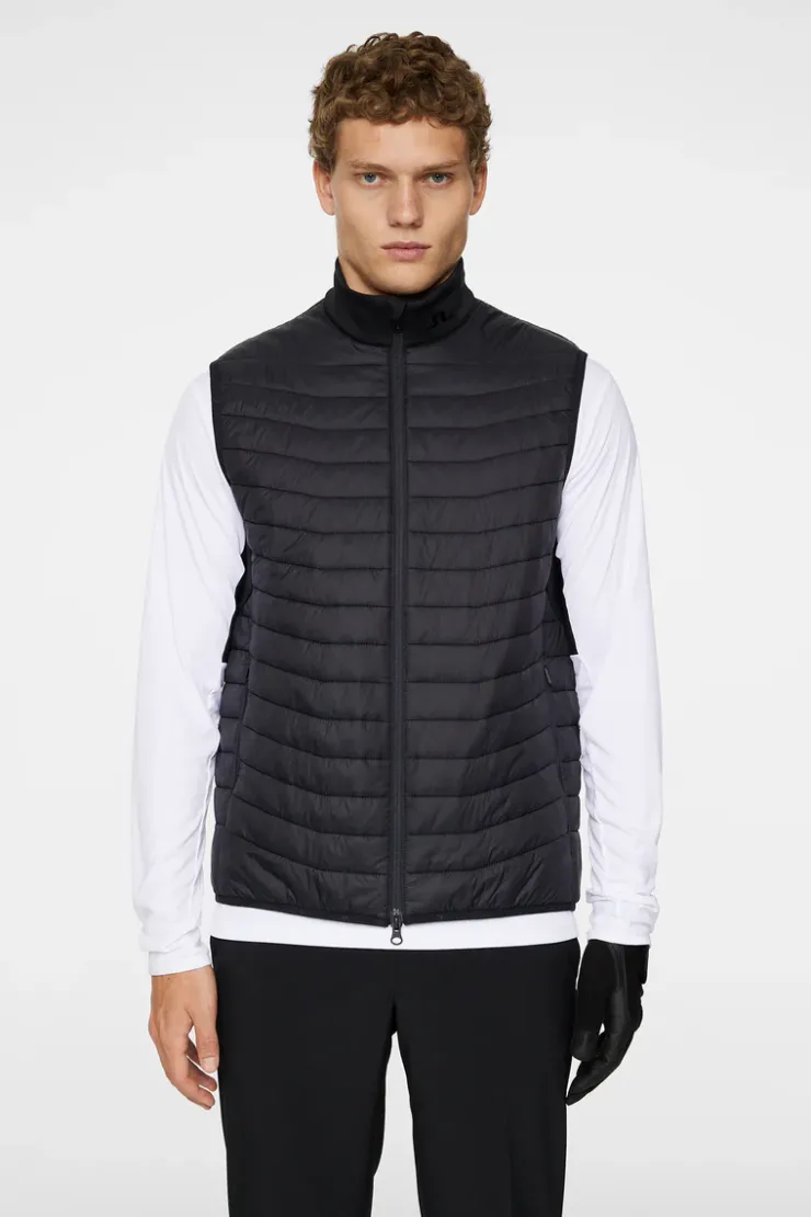 Golf|Ski<J.Lindeberg Holden Quilt Hybrid Vest Black