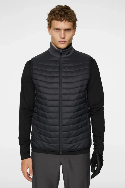 Golf|Ski<J.Lindeberg Holden Quilt Hybrid Vest Asphalt