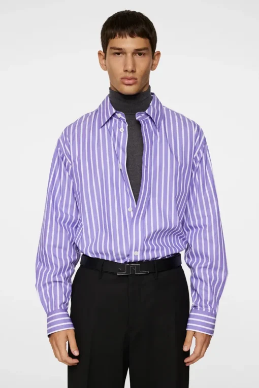 Tops|Shirts<J.Lindeberg Howard Bold YD Stripe Shirt Bougainvillea
