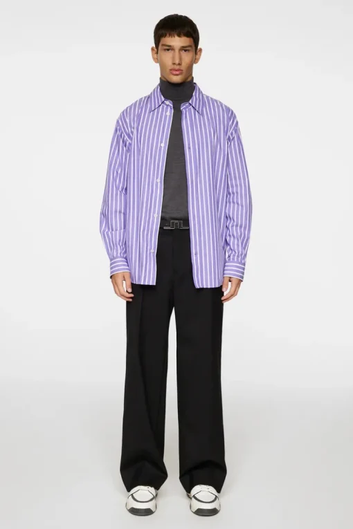Tops|Shirts<J.Lindeberg Howard Bold YD Stripe Shirt Bougainvillea