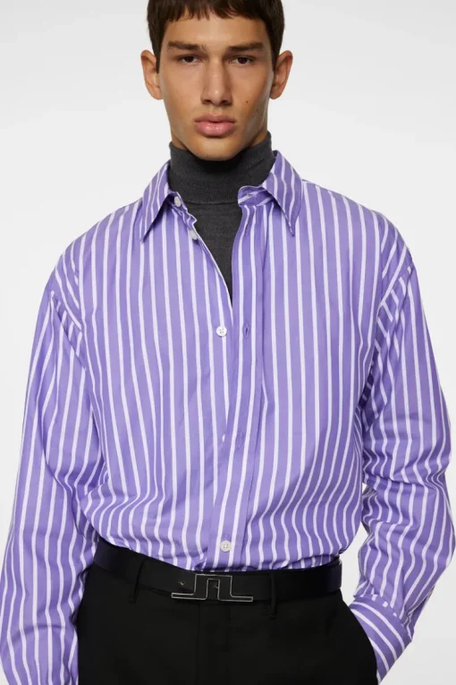 Tops|Shirts<J.Lindeberg Howard Bold YD Stripe Shirt Bougainvillea