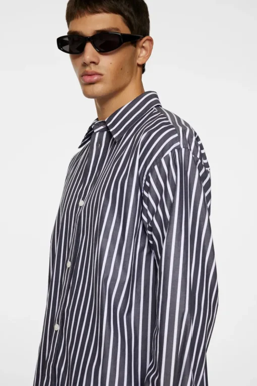 Tops|Shirts<J.Lindeberg Howard Bold YD Stripe Shirt Black