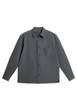 Jackets|Outerwear<J.Lindeberg Howard Tech Fleece Overshirt LavaSmoke