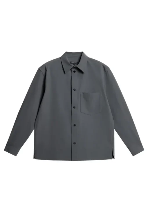 Jackets|Outerwear<J.Lindeberg Howard Tech Fleece Overshirt LavaSmoke