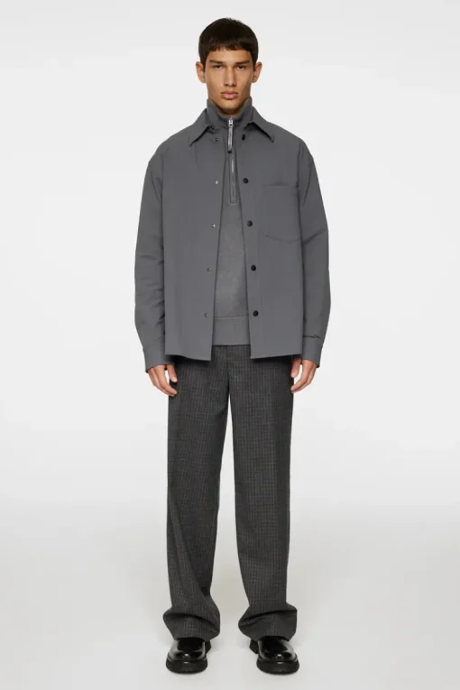 Jackets|Outerwear<J.Lindeberg Howard Tech Fleece Overshirt LavaSmoke