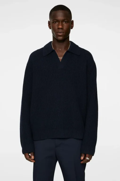 Après Ski<J.Lindeberg Jethro Heavy Polo Knit JLNavy