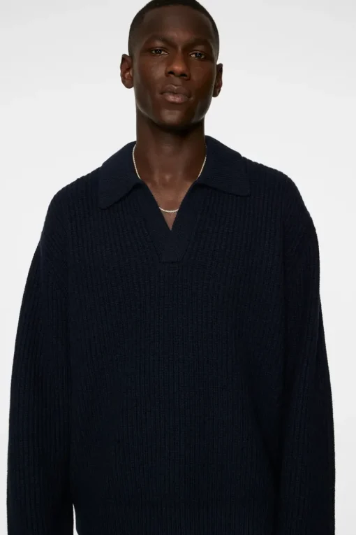 Après Ski<J.Lindeberg Jethro Heavy Polo Knit JLNavy