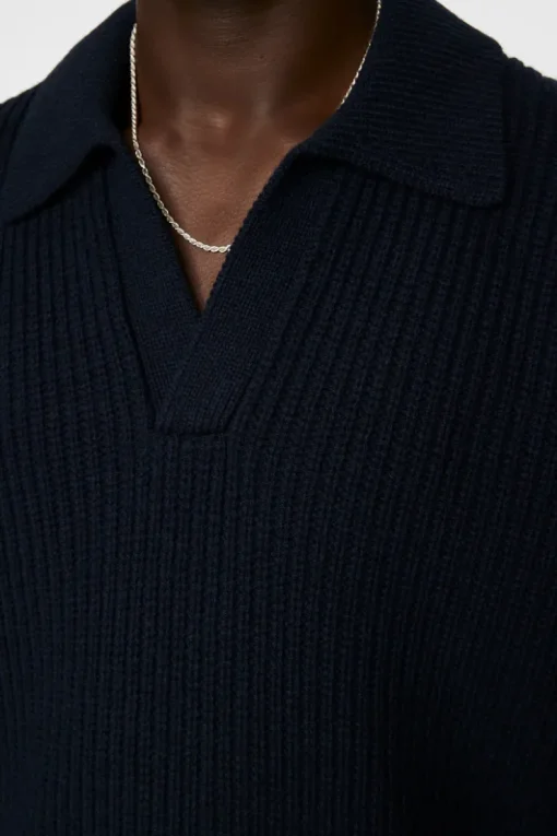 Après Ski<J.Lindeberg Jethro Heavy Polo Knit JLNavy